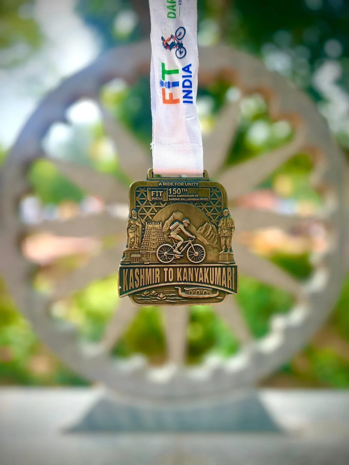 Aadith's Ride for Unity medal and ribbon